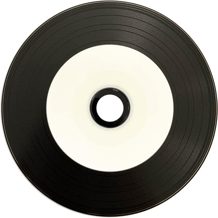 Blank CD - Professional Grade Vinyl CD-R with White Inkjet Printable Center and Black Recording Surface - 25 Pack