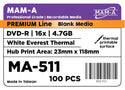 MAM-A DVD-R - 4.7GB, 16x White Thermal Everest Hub Printable - 600 Pack
