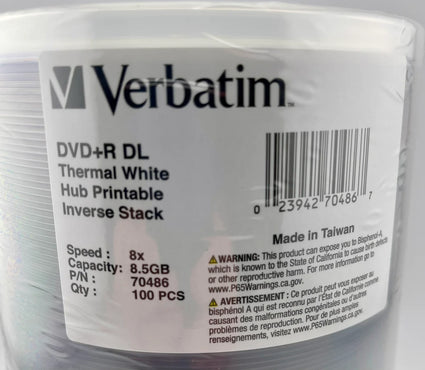 Verbatim 8x DVD+R DL White Thermal 8.5GB | 99-70486