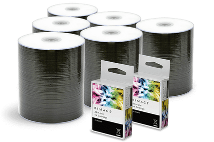Rimage Allegro DVD Media Kit - 600 DVD-R (white), 2 All-in-One Ink Cartridges
