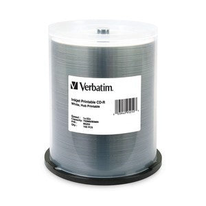 Verbatim 80 Minute/700MB 52x White Inkjet Hub Printable CD-R - 95252 - 400 pack