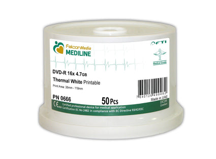 FalconMedia Mediline White Thermal 4.7GB Medical Grade DVD-R - 300 Discs