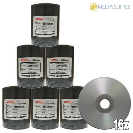 CMC Pro - Powered by TY Silver Inkjet Hub Printable 16x DVD-R - 600 Pack