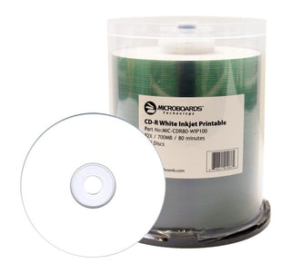 Microboards White InkJet Printable CD-R - Clear Hub Quantity: 600